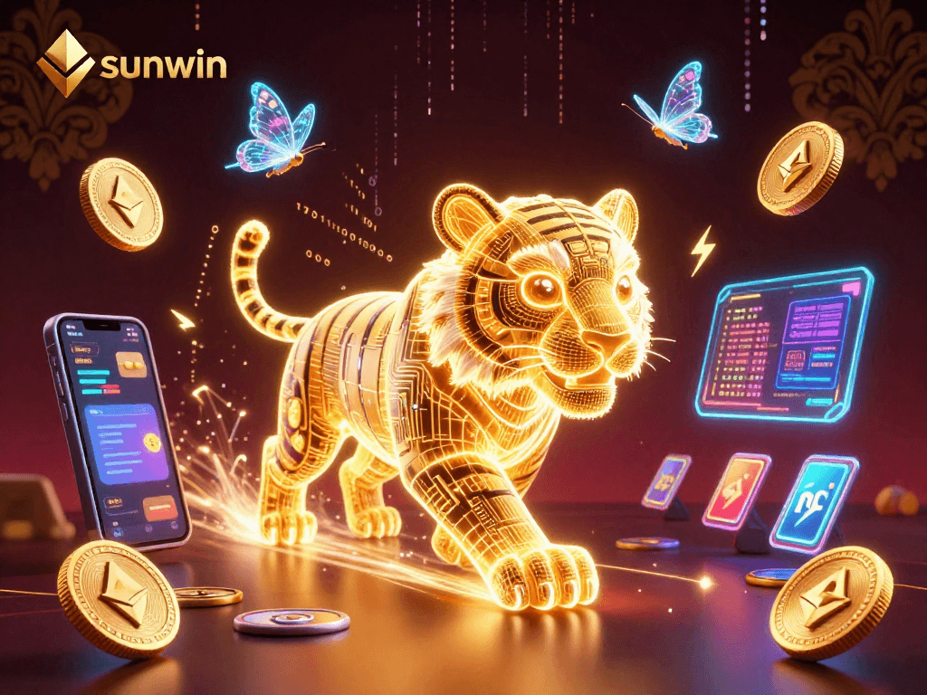 Play engaging casino games with sunwin's neon-lit golden tiger and holographic butterflies.