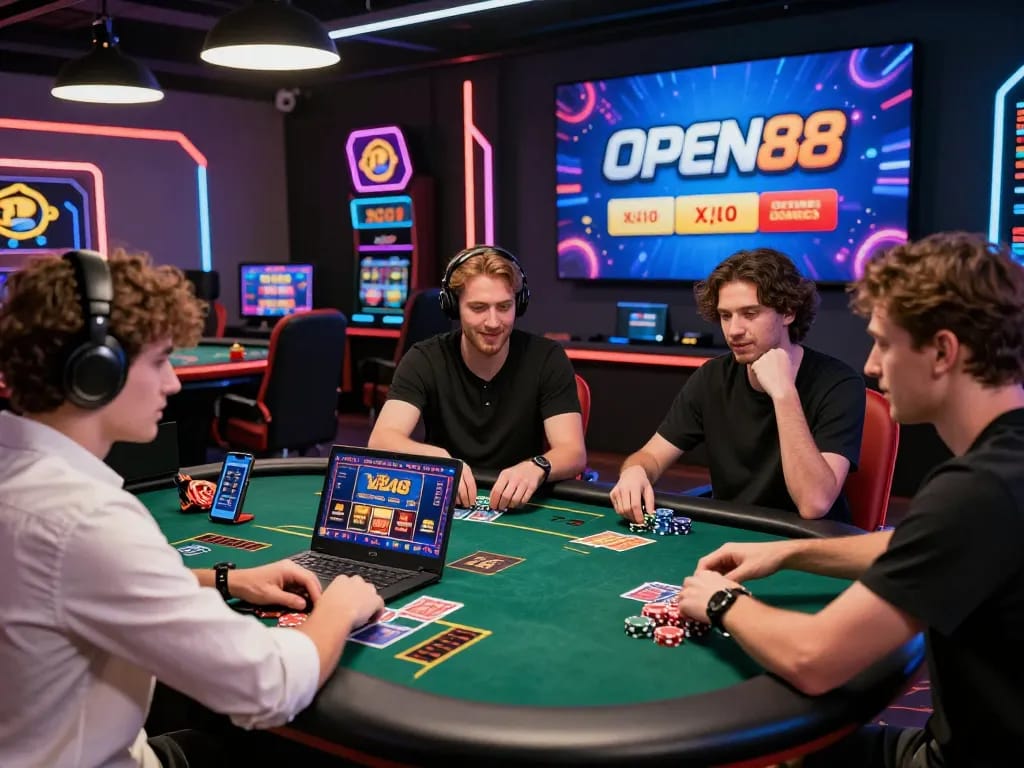 Players enjoying live casino games on OPEN88 platform with vibrant atmosphere and engaging promotions.