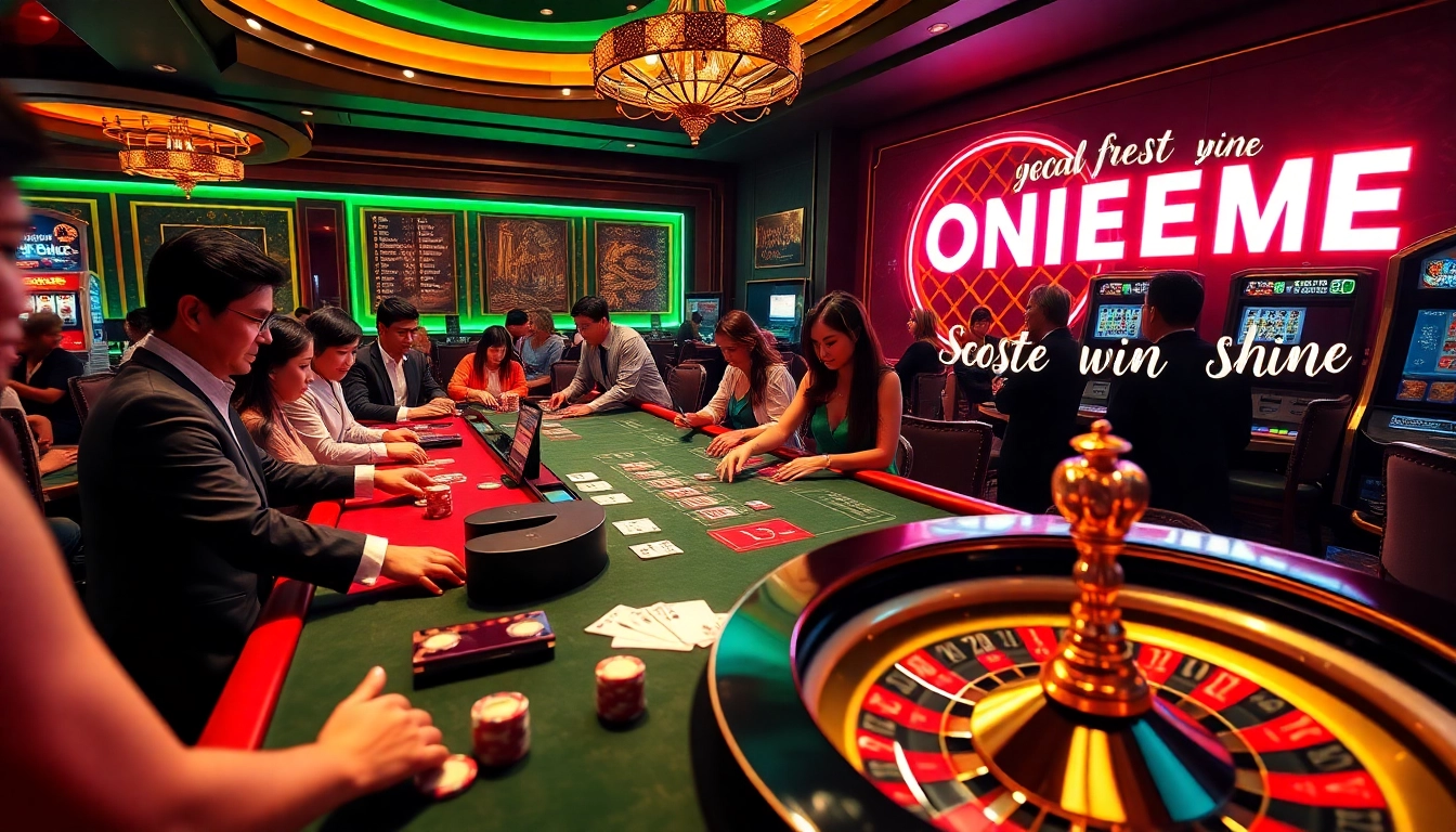 Players enjoying an exhilarating game at ONE88.COM casino, showcasing poker chips and excitement.