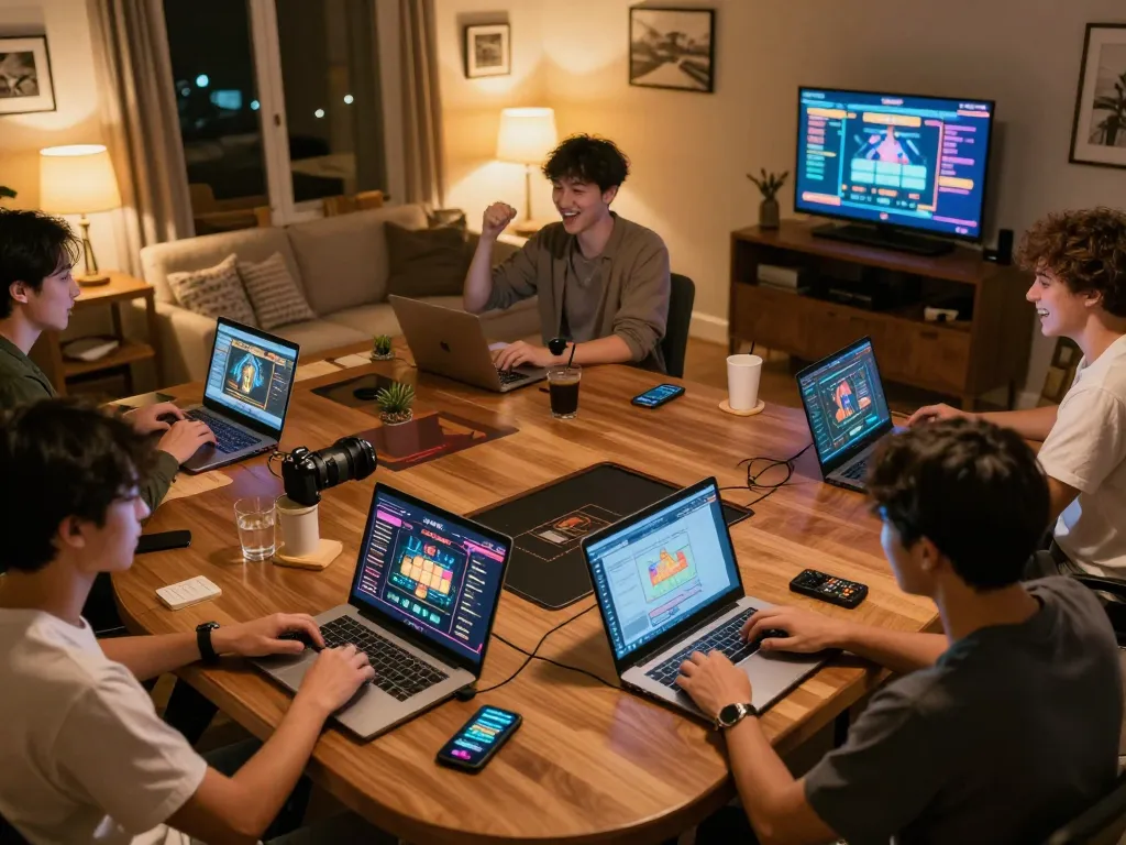 Alo88 players engaging in thrilling online games from their cozy home setups, showcasing modern gaming.