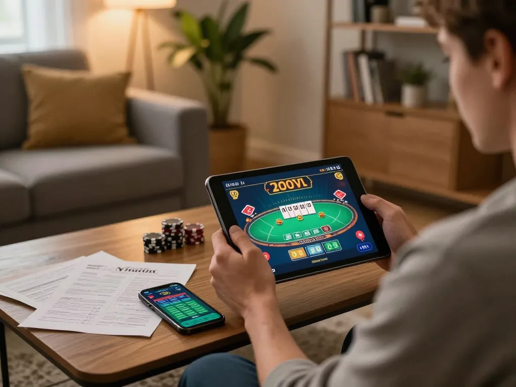Engaging moment of online gameplay on mm88br tablet with poker action displayed.