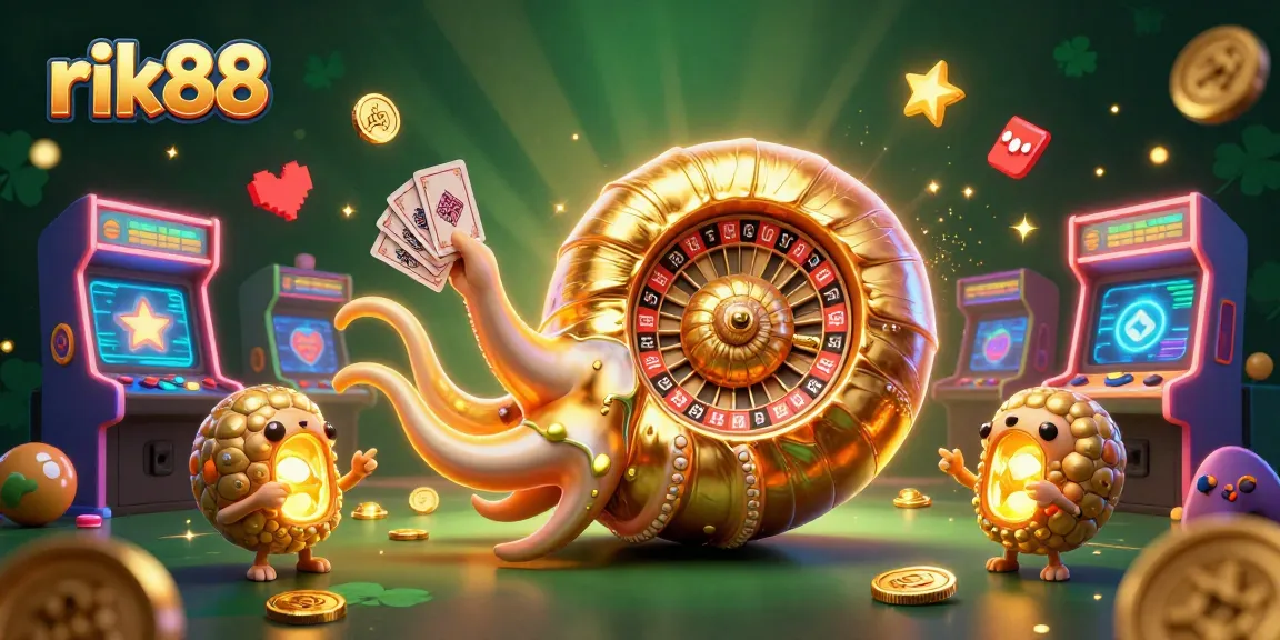 Experience thrilling gameplay at rik88 with a giant nautilus roulette wheel and vibrant gaming elements.