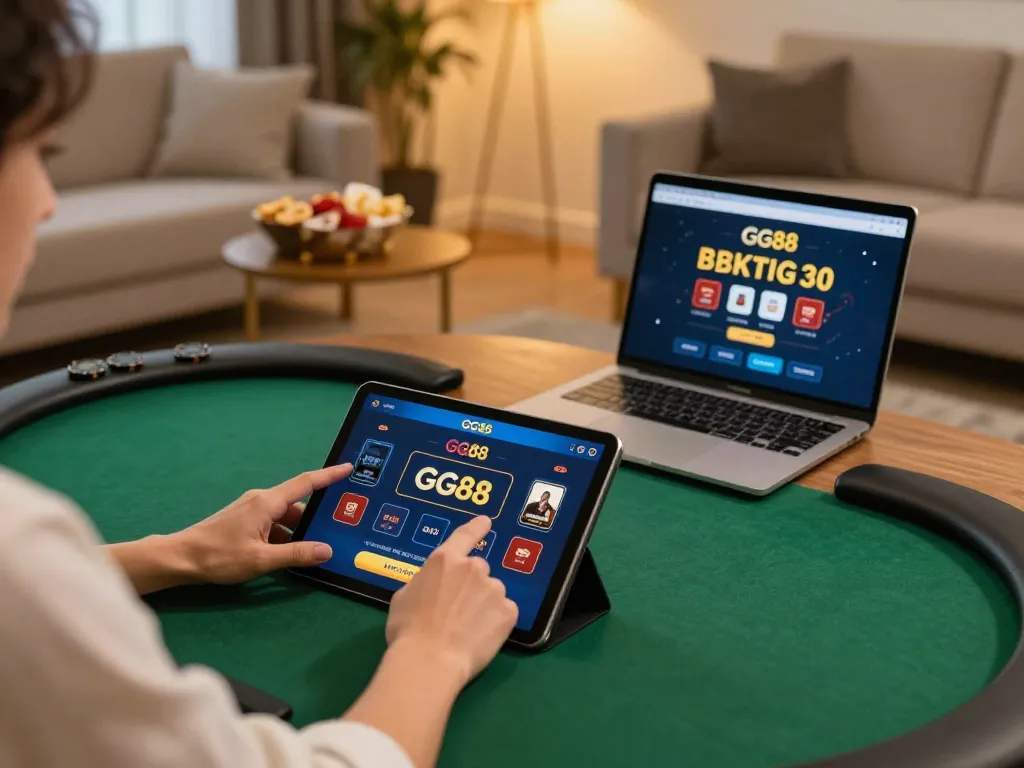 Enjoying online games at nhà cái gg88 with a warm and inviting setup.