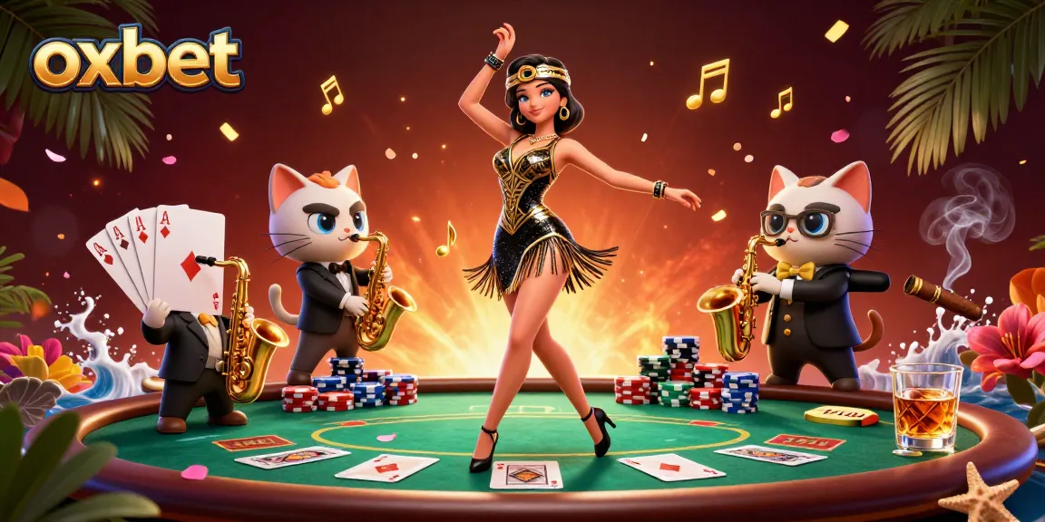 Experience the thrill of gambling with oxbet featuring a vibrant 3D casino scene and dynamic characters.