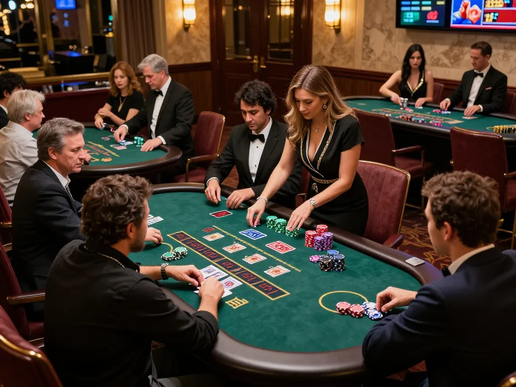 Players enjoying blackjack at CO88's live casino, engaging with stunning dealers and exciting gameplay.