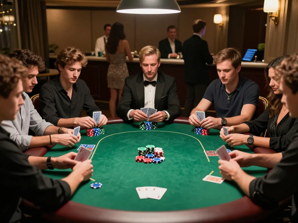 Players at a TG88 poker table making strategic bets and enjoying the game atmosphere