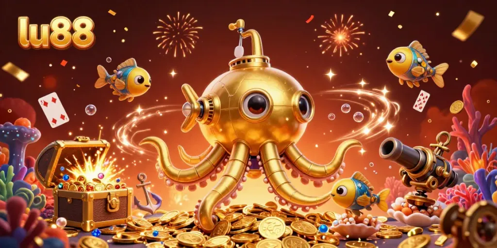 Experience the thrill of lu88 with a vibrant underwater casino scene filled with excitement.