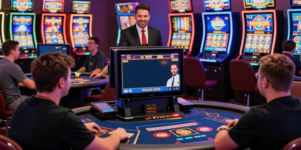 Exciting gaming atmosphere at FIVE88 showcasing online gambling activities.