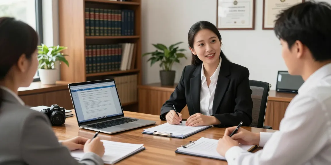 Professional legal consultation scene at a helpful site for law services.