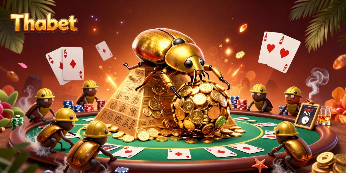 Engage in thrilling games at Thabet with a vibrant poker scene featuring imaginative cartoon characters.