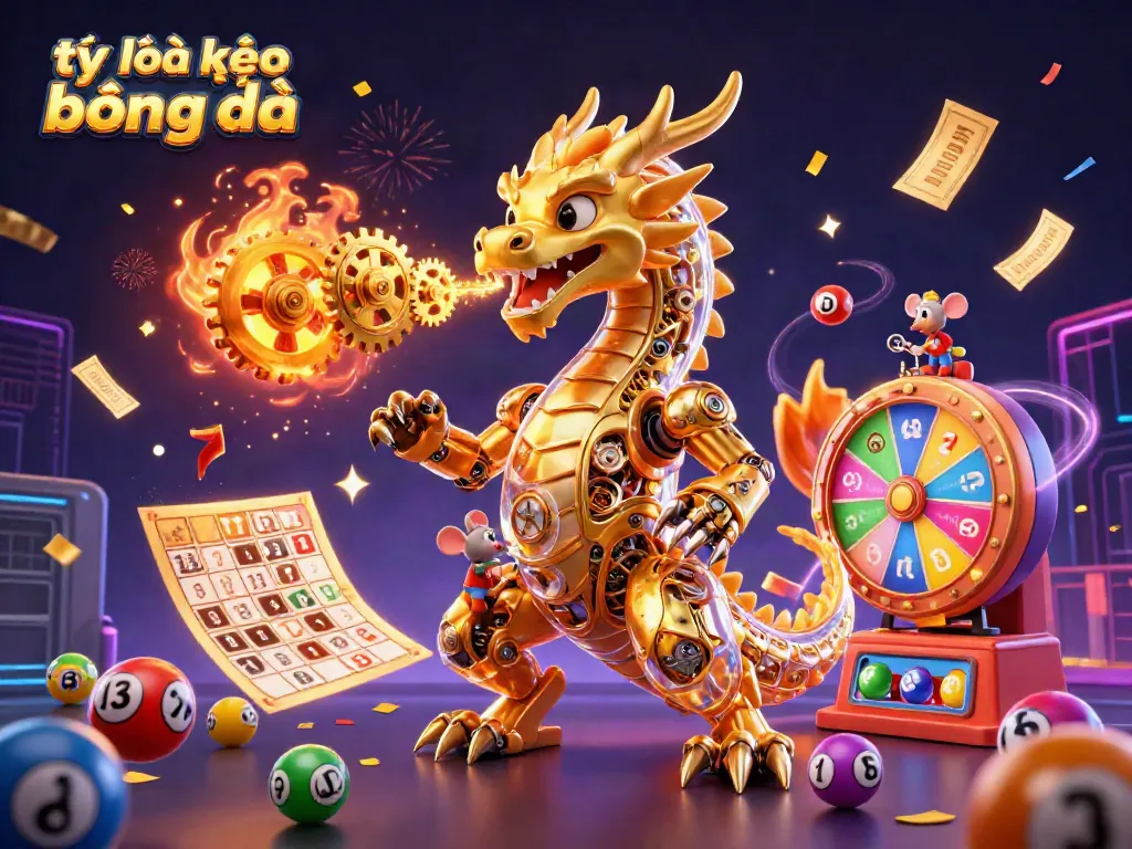 Explore tỷ lệ kèo bóng đá with visually stunning scenes featuring a golden dragon and dynamic gaming elements.
