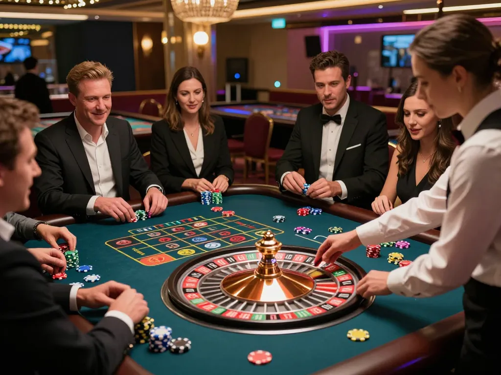 79KING players engaging at a thrilling roulette table, capturing the excitement and strategy of casino gambling.