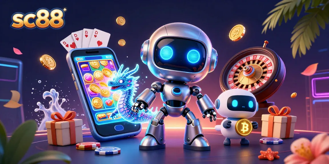 sc88 transforms your gameplay with a vibrant 3D casino scene featuring exciting slots and characters