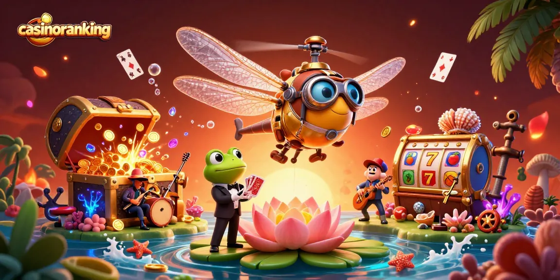 Join the excitement with casinoranking as the dragonfly pilot navigates a vibrant casino scene.